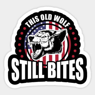 This Old Wolf Still Bites Patriotic Veteran Sticker